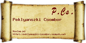 Peklyanszki Csombor névjegykártya
